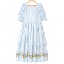 cute white dress with light blue stripes