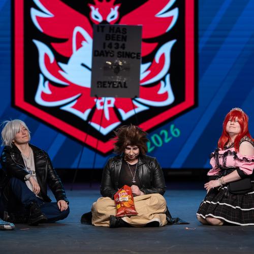 Riku, Kairi, Terra, Master of Masters from Kingdom Hearts
Cosplayers: Crazy Chibi Cosplay, Vlad Serket, Tim Lord Angel, Ash Knight Cosplay     
https://www.instagram.com/crazychibicosplay/
https://www.instagram.com/timlord_angel/
https://www.instagram.com/sarcasticbard/
https://www.instagram.com/chainedprince/