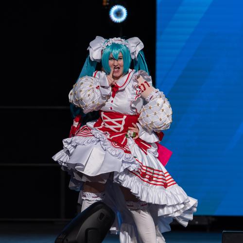 Strawberry Miku from Vocaloid
Cosplayer: Struddle Cosplay