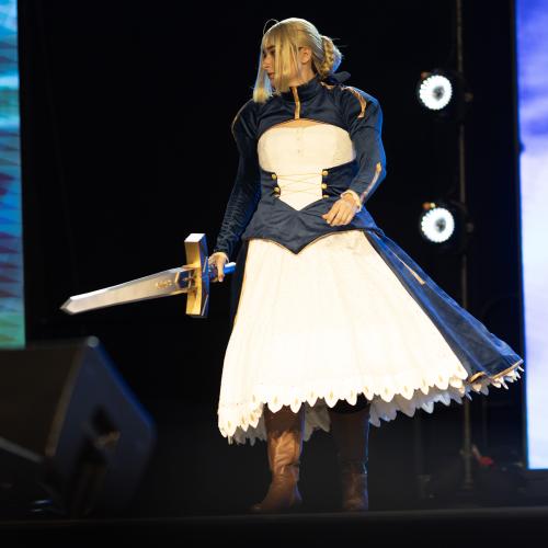 Saber and Assassin from Fate Stay/Night: Unlimited Blade Works
Cosplayer: Silvercrystal_cosplays
https://www.instagram.com/lady_silvernight/
https://www.instagram.com/_kneeslipper_/