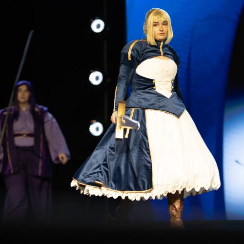 Saber and Assassin from Fate Stay/Night: Unlimited Blade Works
Cosplayer: Silvercrystal_cosplays
https://www.instagram.com/lady_silvernight/
https://www.instagram.com/_kneeslipper_/