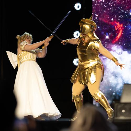 Sailor Galaxia and Princess Serenity from Sailor Moon
Cosplayers: Fancy Jen Cosplay and Grapefruit Cosplay
https://www.instagram.com/fancyjencosplay/
https://www.instagram.com/grapefruit_cosplay/