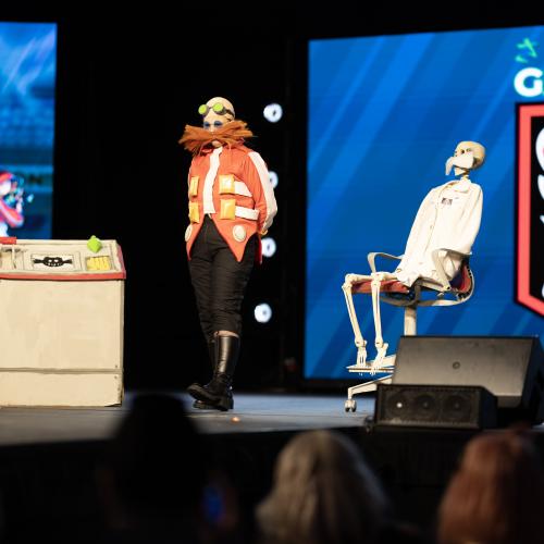 Dr. Eggman (onstage), Maria Robotnik (video), Gerald Robotnik (portrayed with Skeleton) from Sonic
Cosplayer: MaveyWavie
https://linktr.ee/MaveyWavie
