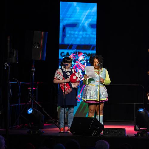 Emcees Diana Tolin and PAiDA