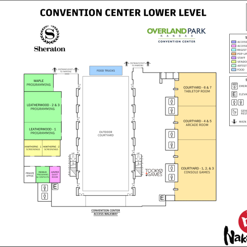 Sheraton & Overland Park Convention Center - Lower Level Map