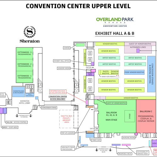 Sheraton & Overland Park Convention Center - Upper Level Map